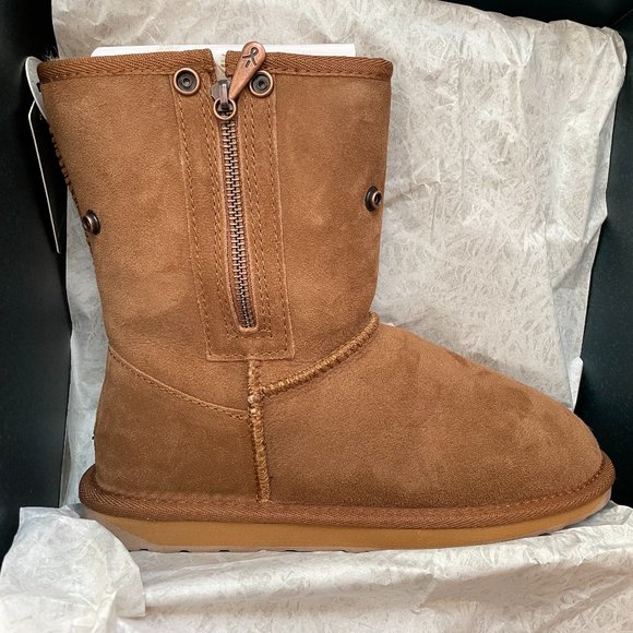 Emu Shoes - Sheepskin Shearling Lining Side Zip Boots from EMU